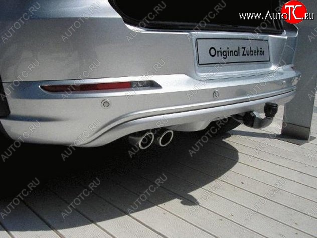 21 599 р. Накладка на задний бампер CT Volkswagen Touareg 2 NF дорестайлинг (2010-2014) (Неокрашенная)  с доставкой в г. Белгород