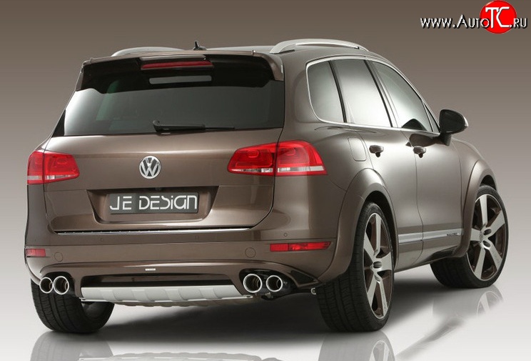 23 049 р. Накладка Je Design на задний бампер 7P Volkswagen Touareg 2 NF дорестайлинг (2010-2014) (Комплект накладок, Неокрашенная)  с доставкой в г. Белгород