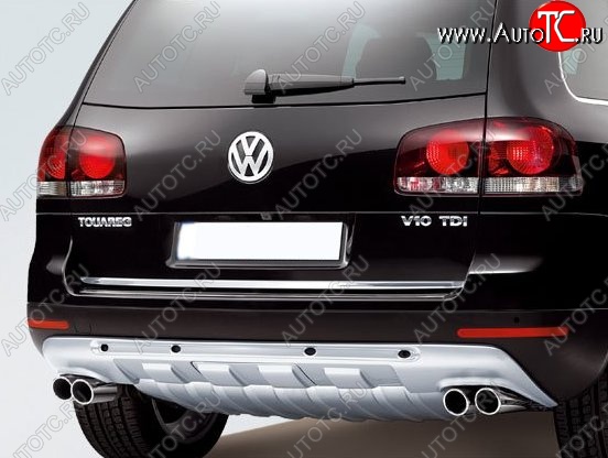 8 399 р. Накладка на задний бампер King Kong Volkswagen Touareg 2 NF дорестайлинг (2010-2014) (Неокрашенная)  с доставкой в г. Белгород