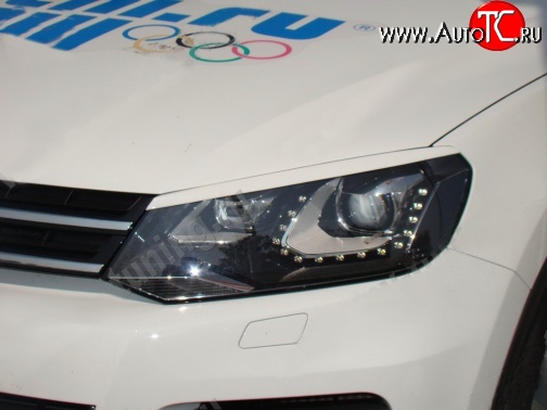 1 149 р. Реснички на фары Sport Volkswagen Touareg 2 NF дорестайлинг (2010-2014) (Неокрашенные)  с доставкой в г. Белгород
