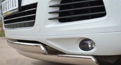 16 849 р. Защита переднего бампера (2 трубыØ75х42 мм, нержавейка) Russtal Volkswagen Touareg 2 NF дорестайлинг (2010-2014)  с доставкой в г. Белгород. Увеличить фотографию 3