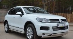 16 849 р. Защита переднего бампера (2 трубыØ75х42 мм, нержавейка) Russtal Volkswagen Touareg 2 NF дорестайлинг (2010-2014)  с доставкой в г. Белгород. Увеличить фотографию 4