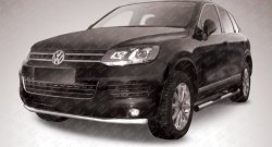 Одинарная защита переднего бампера из трубы диаметром 57 мм Slitkoff Volkswagen Touareg  NF (2010-2014) дорестайлинг