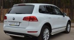15 249 р. Одинарная защита заднего бампера из трубы диаметром 63 мм SLITKOFF  Volkswagen Touareg  NF (2010-2014) дорестайлинг  с доставкой в г. Белгород. Увеличить фотографию 4