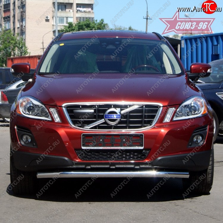 10 574 р. Защита переднего бампера одинарная Souz-96 (d60) Volvo XC60 (2017-2022)  с доставкой в г. Белгород