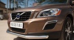 16 499 р. Одинарная защита переднего бампера диаметром 63 мм SLITKOFF  Volvo XC60 (2008-2013)  дорестайлинг  с доставкой в г. Белгород. Увеличить фотографию 2